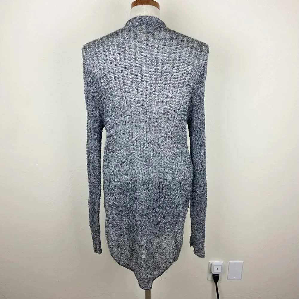 Eileen Fisher Open Front Knit Linen Cardigan - Marled Gray